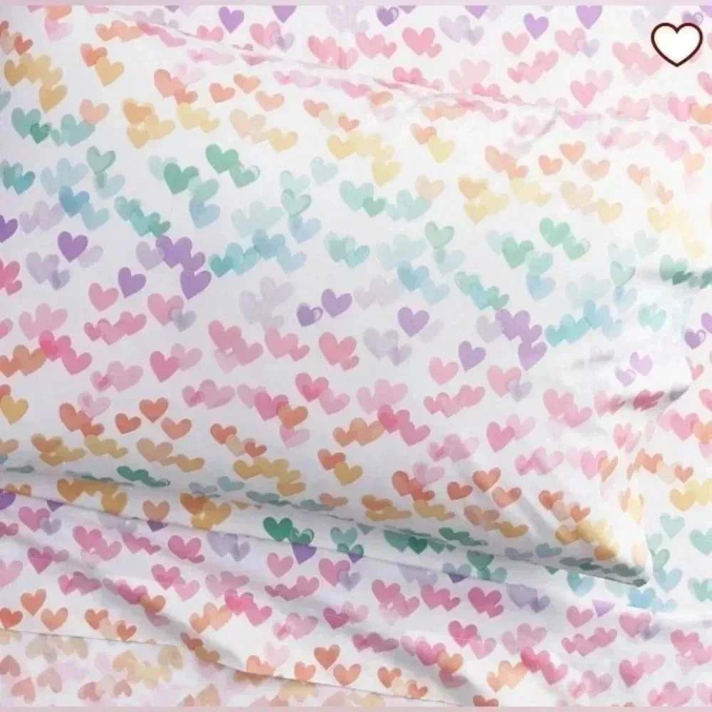 POTTERY BARN KIDS Organic COTTON Heart Pillowcase NWT Standard Size